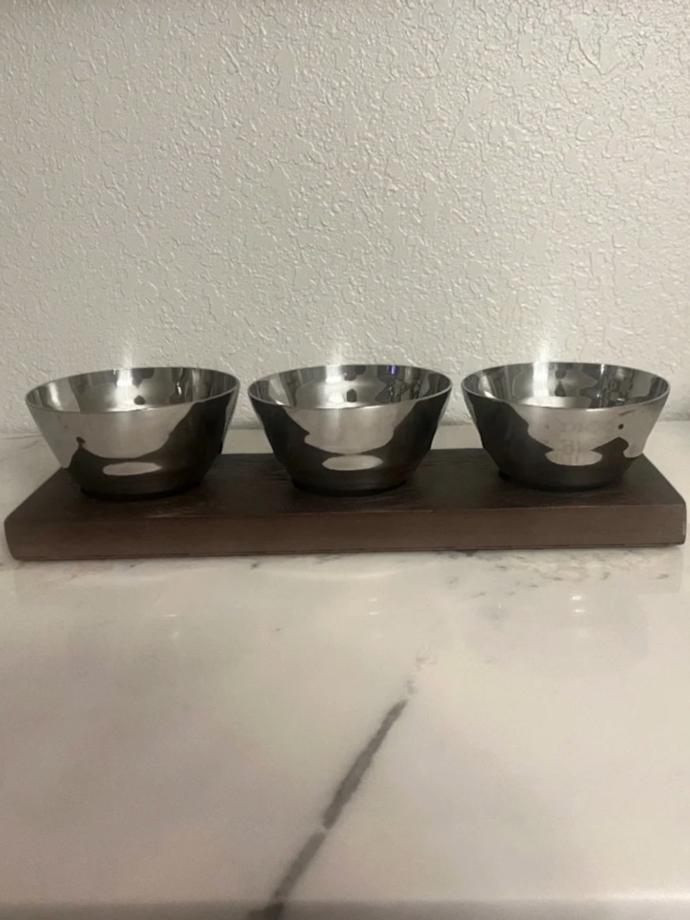 Michael Aram Ripple Effect 3 Bowl Serving Set on Wood Base